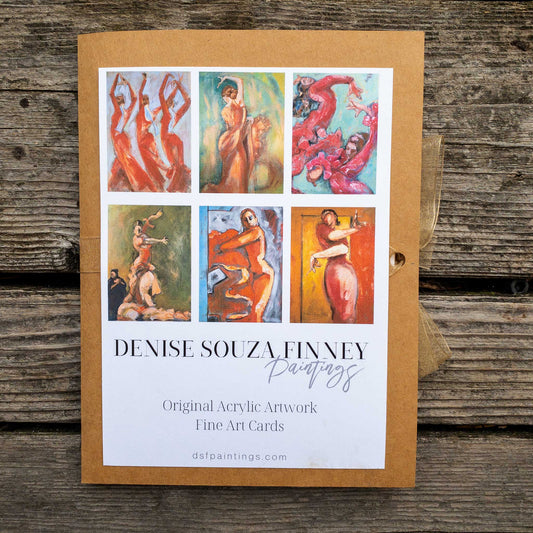 Six Different Flamenco Paintings 5x7 Greeting Card Gift Set