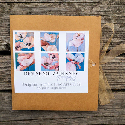 Six Poppy Portrait Paintings 5x5 Gift Card Set