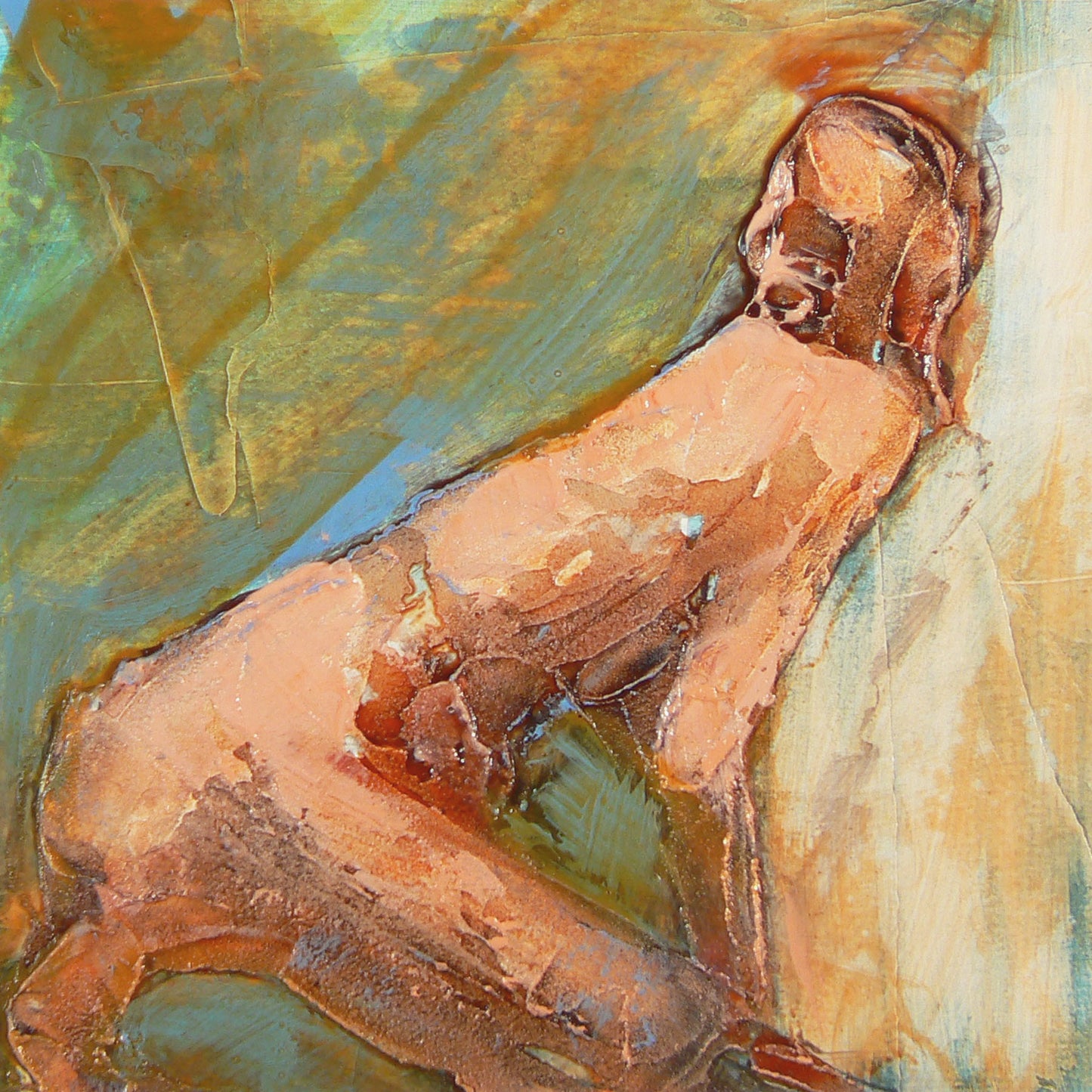 Series I, Figure Kneeling - Original Acrylic Painting