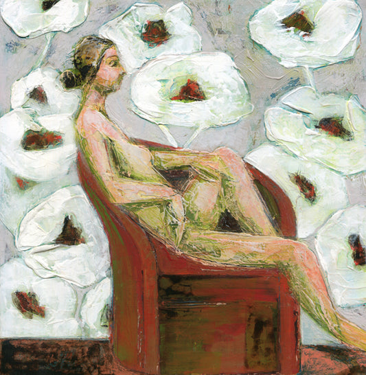 Figure With Poppies I - Original 12x12 inches