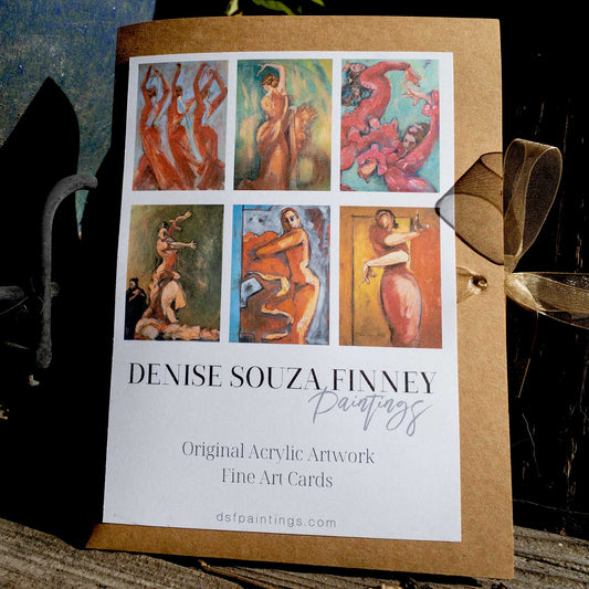 Six Different Flamenco Paintings 5x7 Greeting Card Gift Set