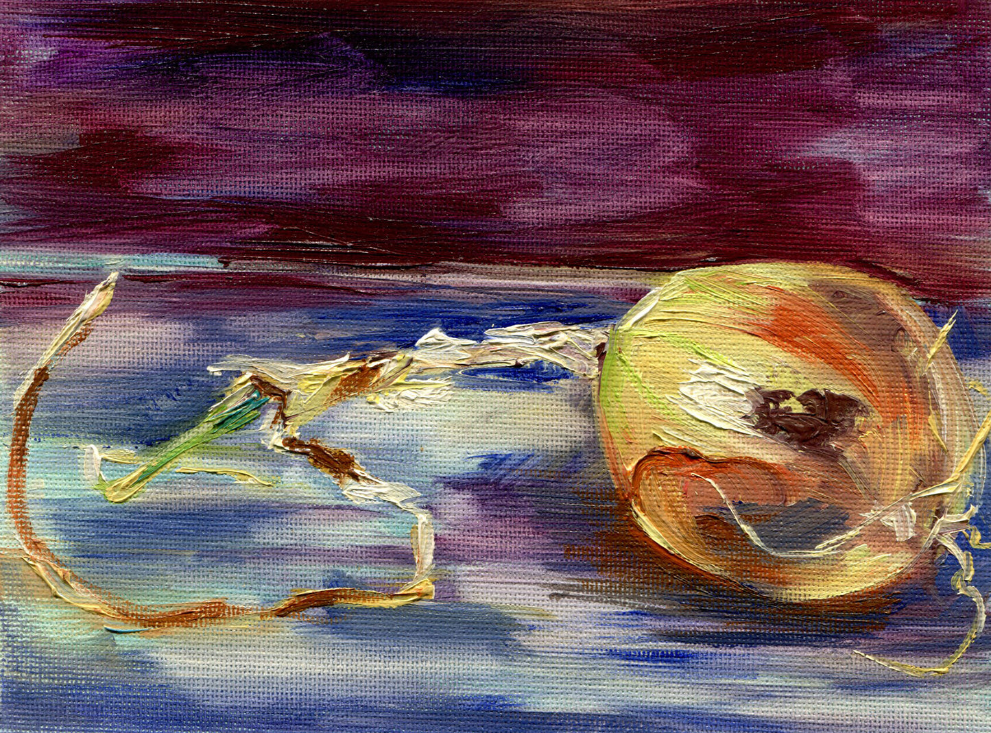 Onion - 5x7 inch Oil Painting on Canvas Paper